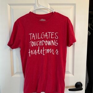Red Crew Neck Football T-Shirt